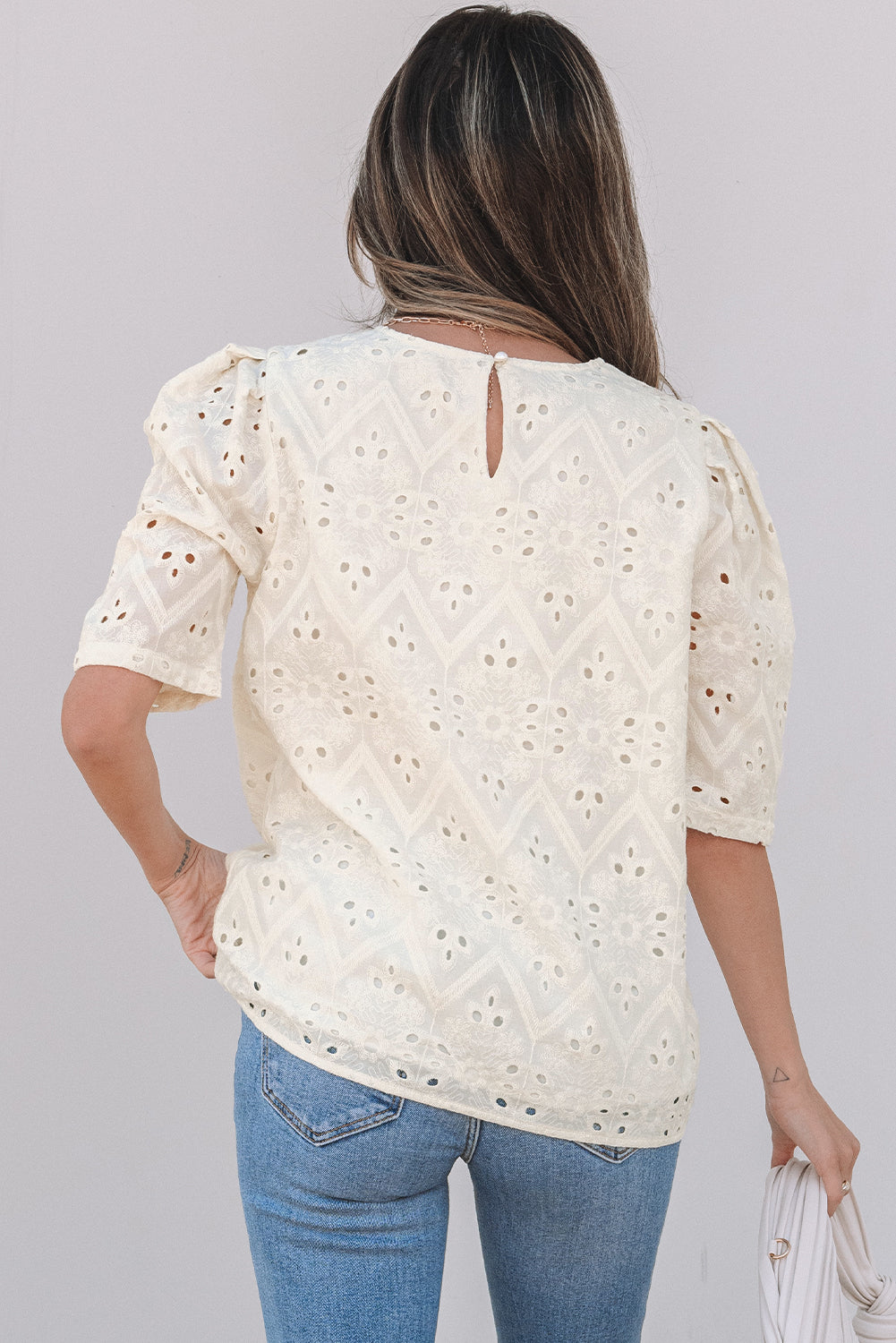 Sold Out-The Francis Eyelet Embroidered Casual Blouse