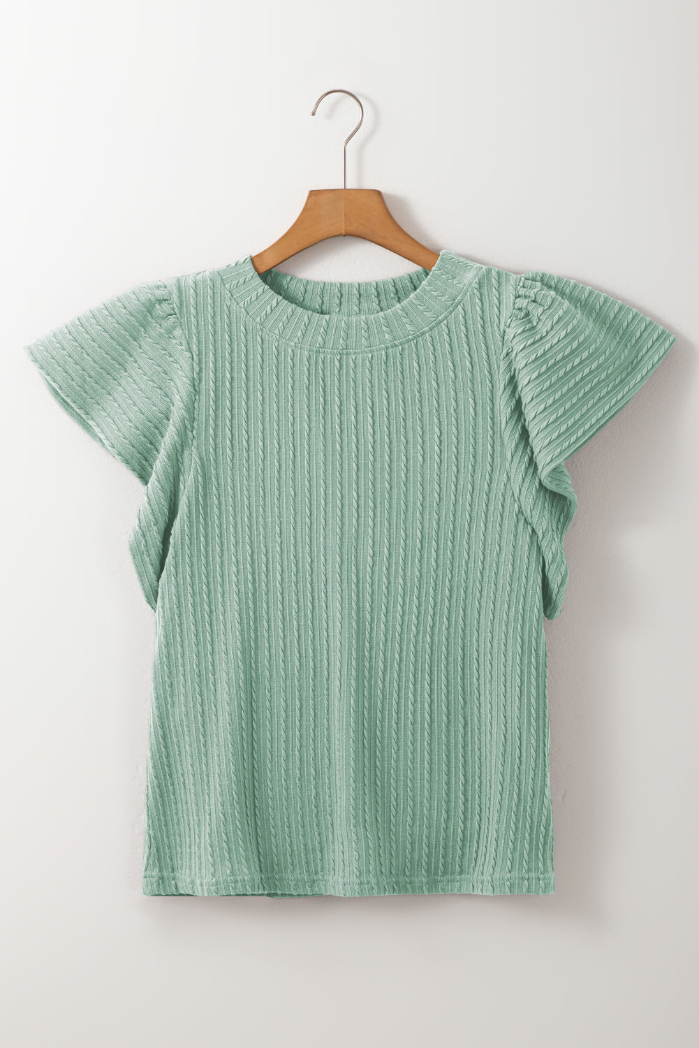 The Brynn Textured Flutter Sleeve Top