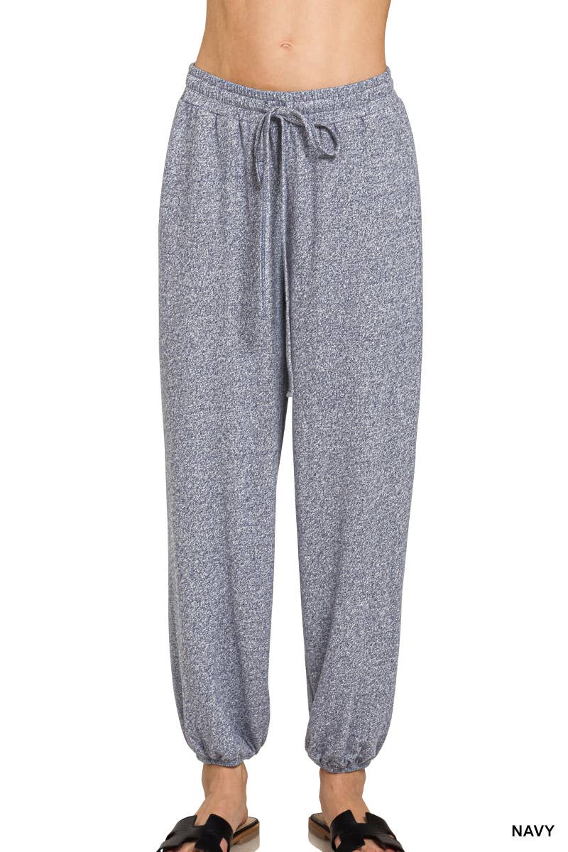 The Maren Grey Knit Jogger Pants with Pockets