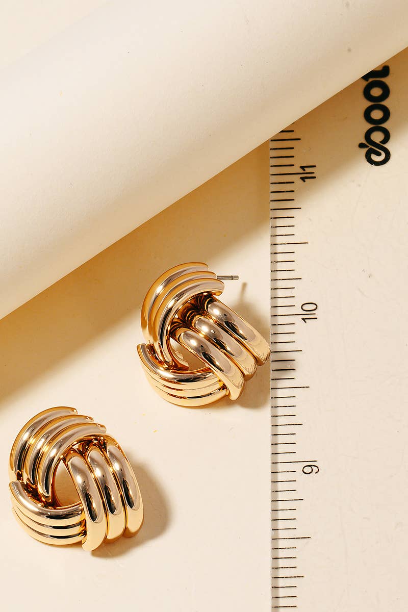 Luxe Twist Dome Stud Earrings