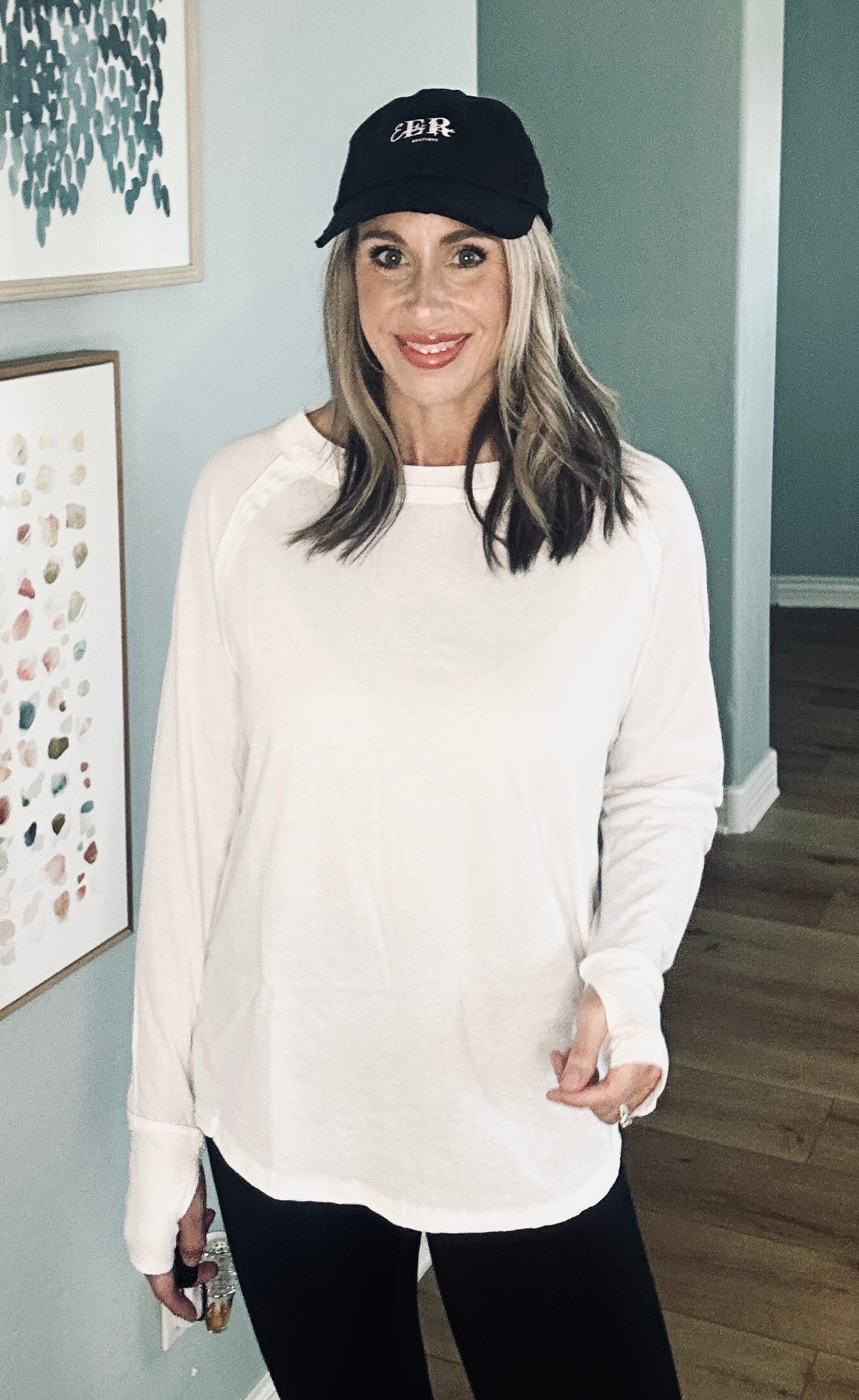 Soft lightweight long sleeve top for layering, available in multiple colors.