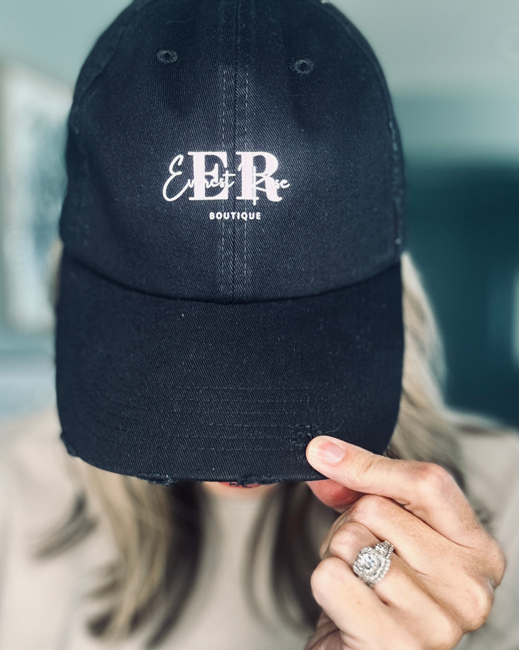 Everest Rose Distressed Logo Cap