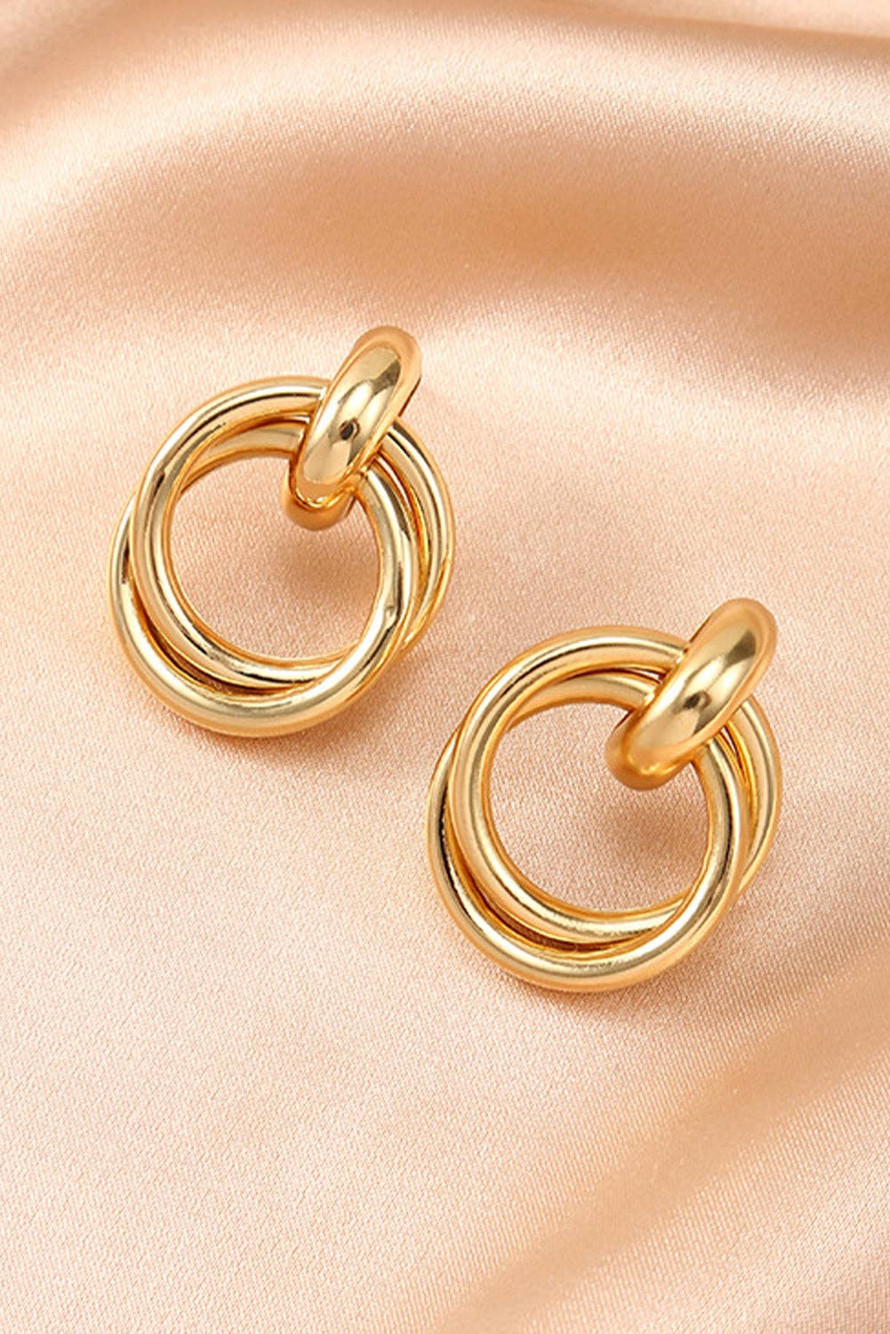 Luxe Gold Interlock Knot Stud Earrings