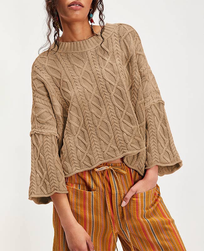The Haven Sweater- Black and Camel