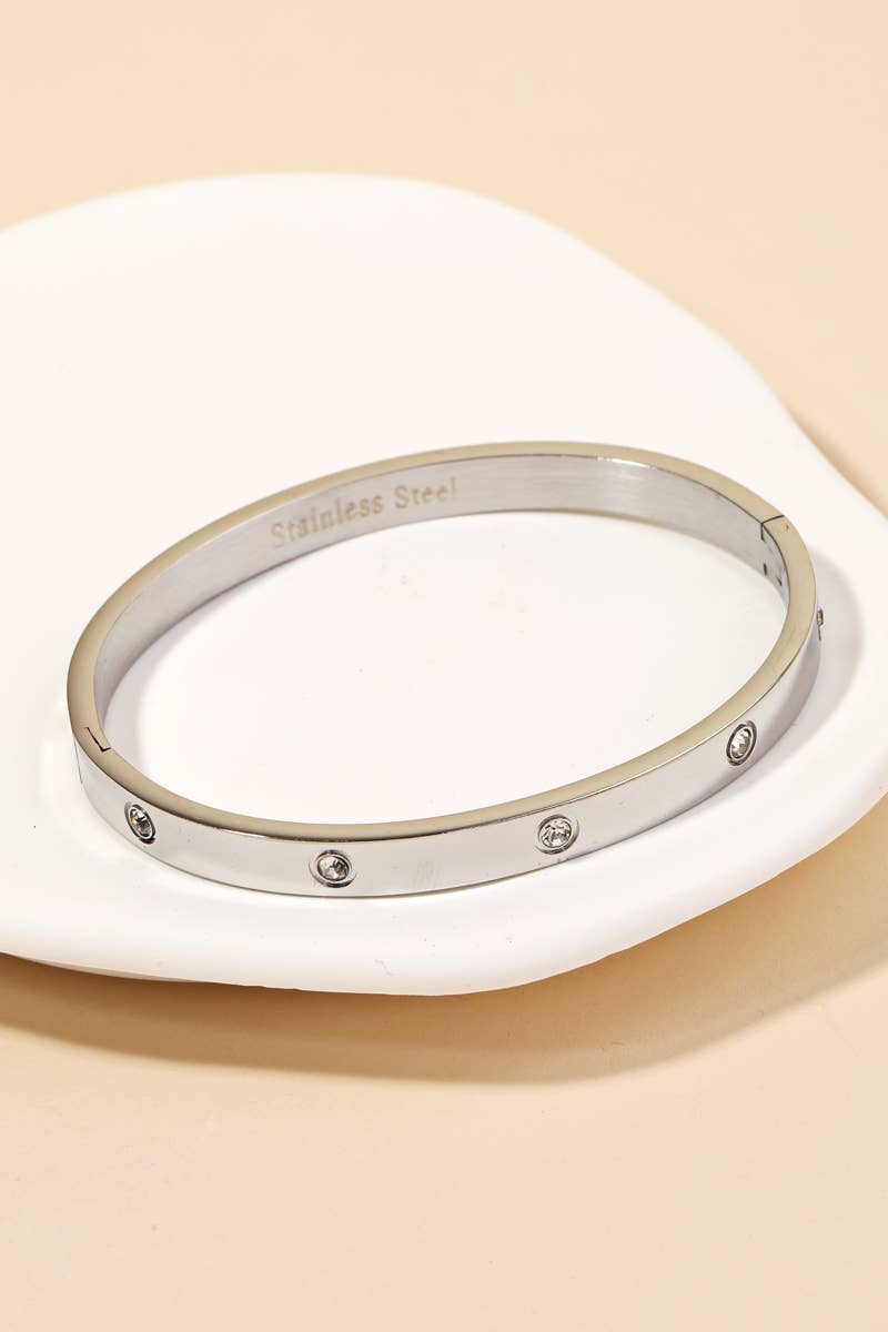 Radiant Rivet Rhinestone Bangle