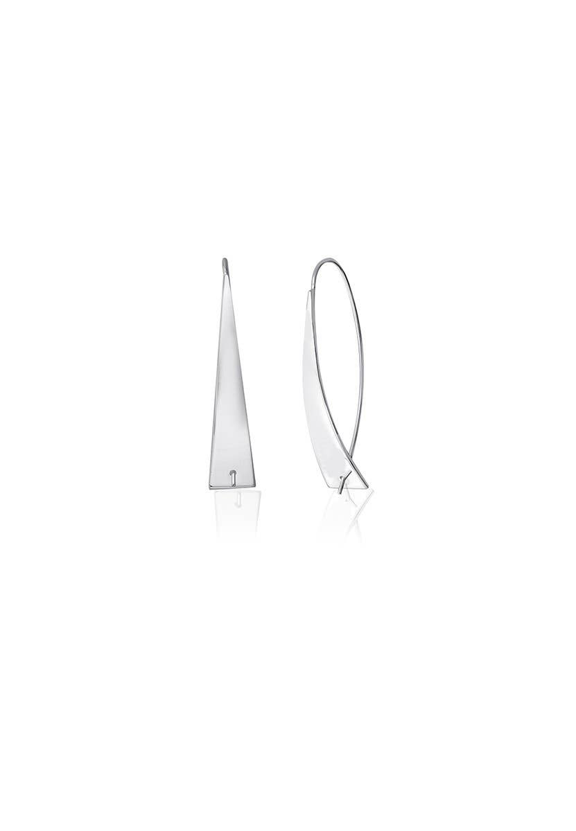 Pre-order: Solid 925 Sterling Silver Oval Long Triangle Earrings