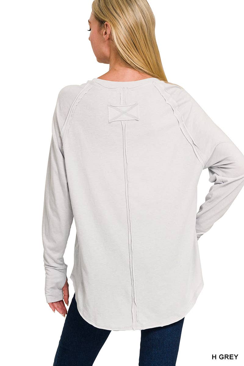 The Lena -Relaxed Long Sleeve Top White