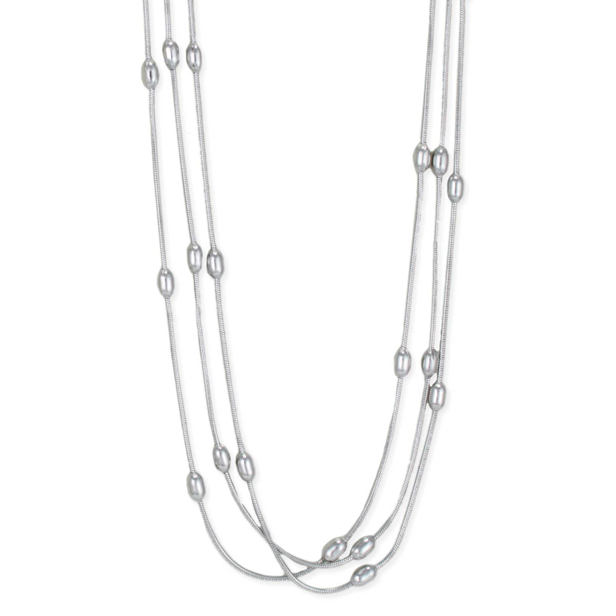 Easy Layers Silver Bead Chain Layer Necklace