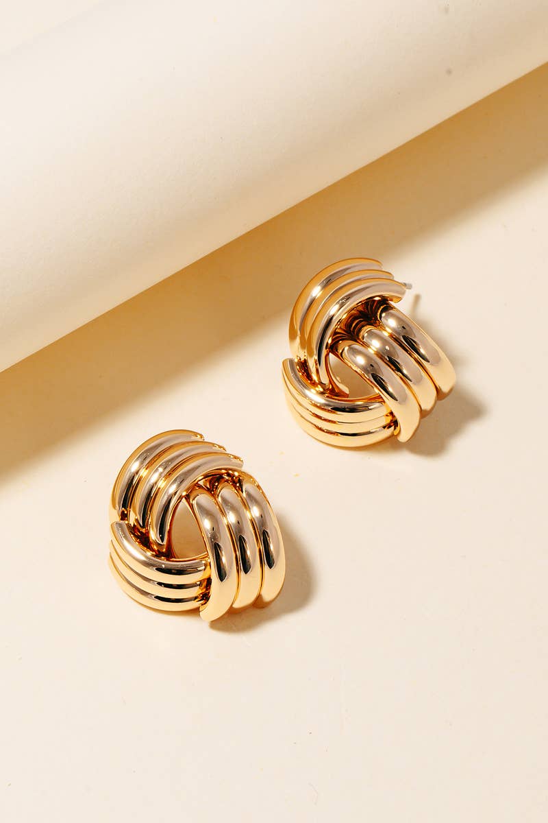Luxe Twist Dome Stud Earrings