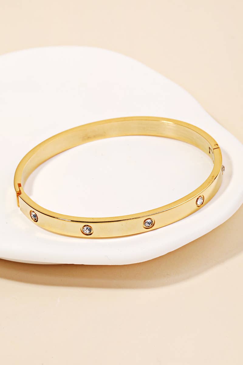 Radiant Rivet Rhinestone Bangle
