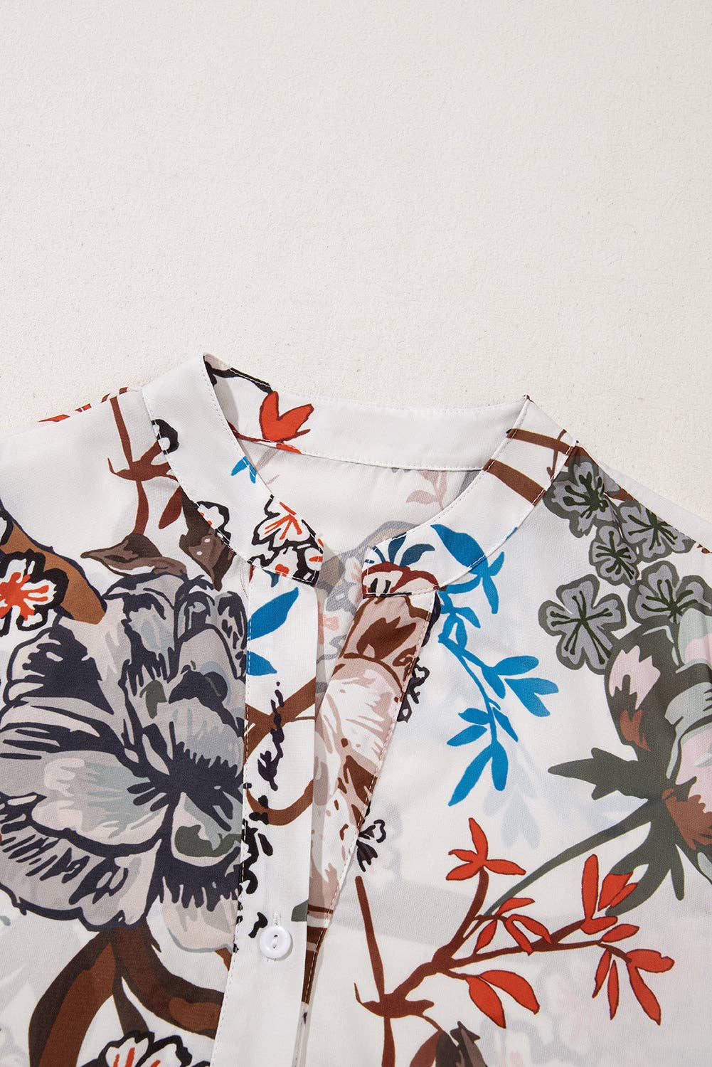 The Emily Boho Botanical Balloon Sleeve Blouse