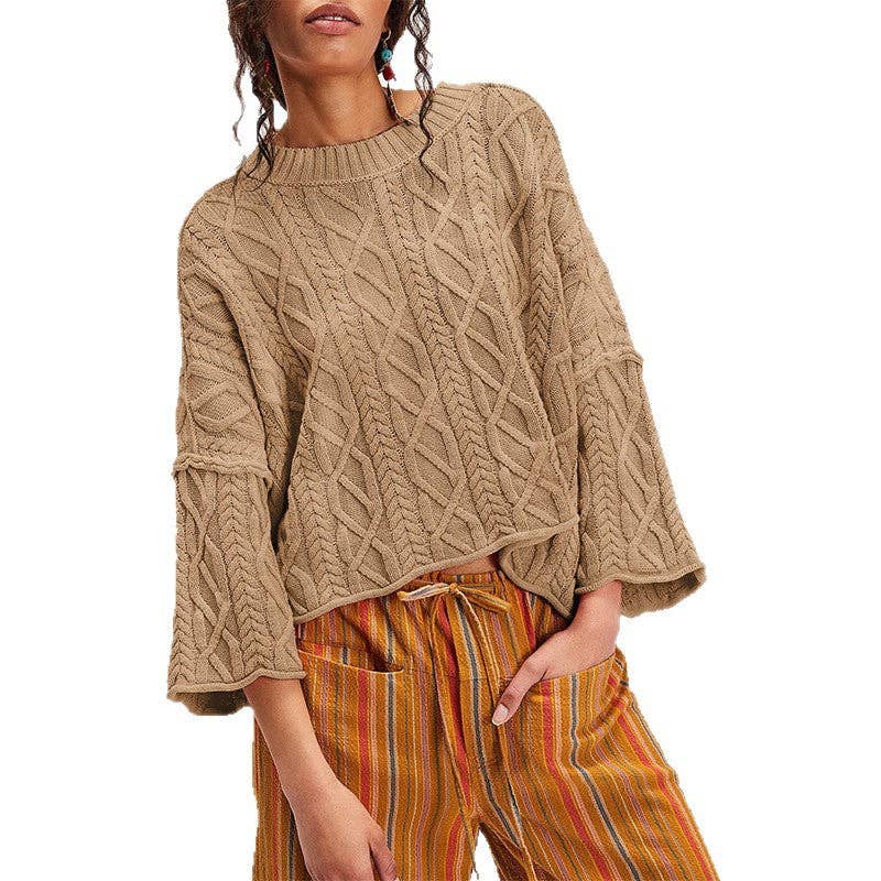 The Haven Sweater- Black and Camel