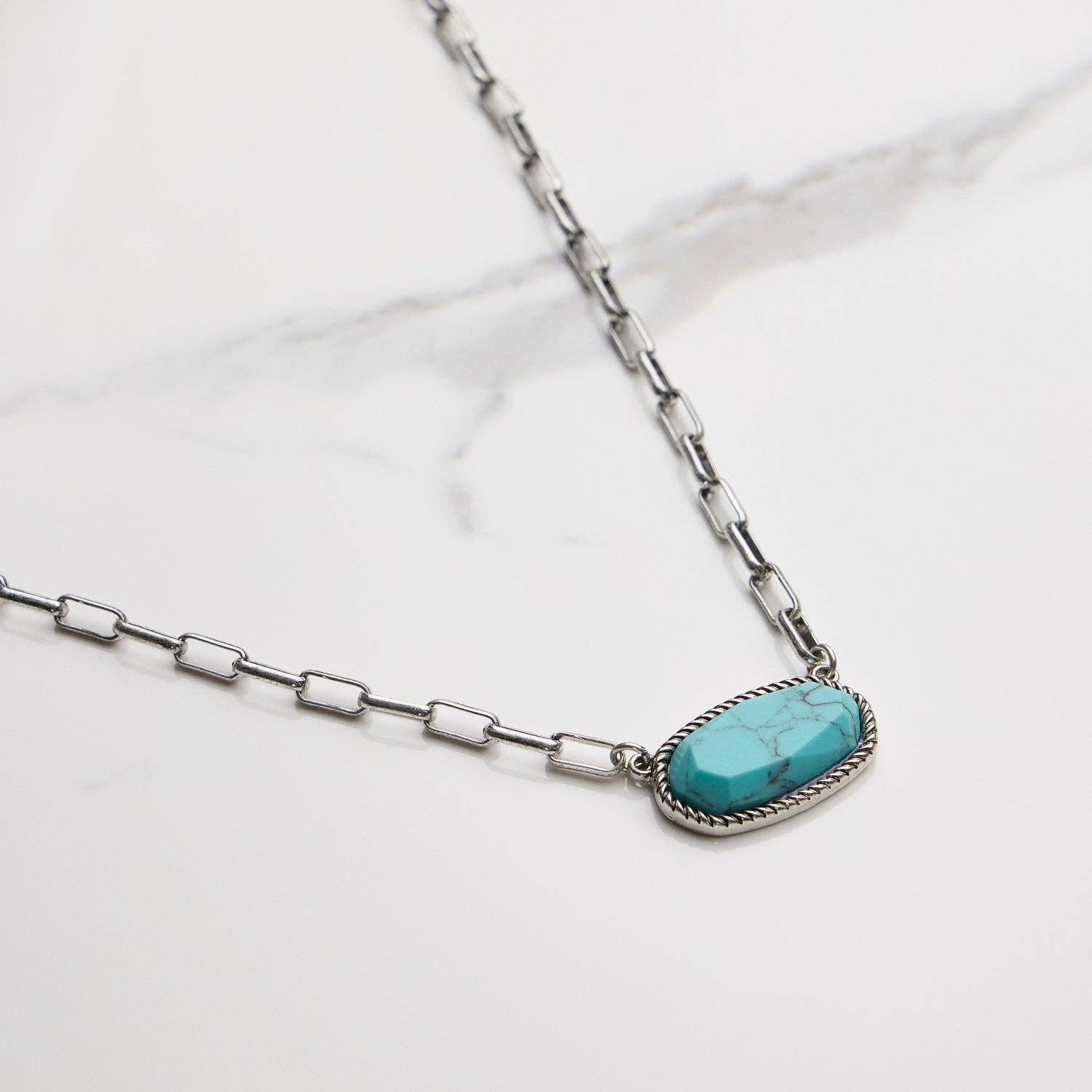 Natural Turquoise Pendant Necklace