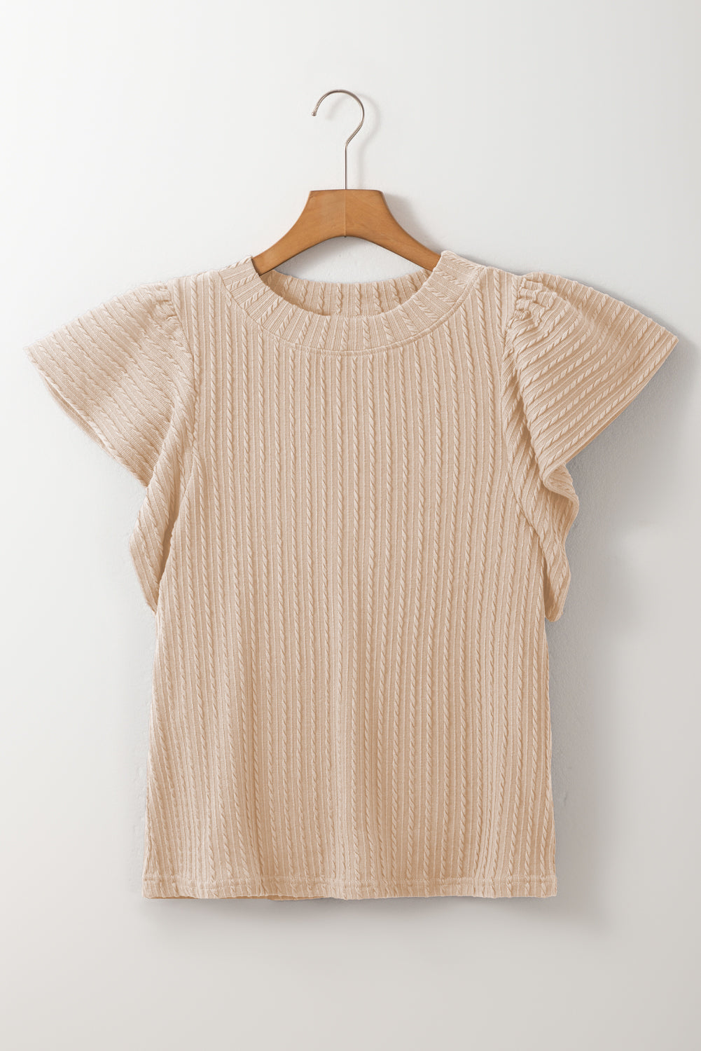 The Brynn Textured Flutter Sleeve Top